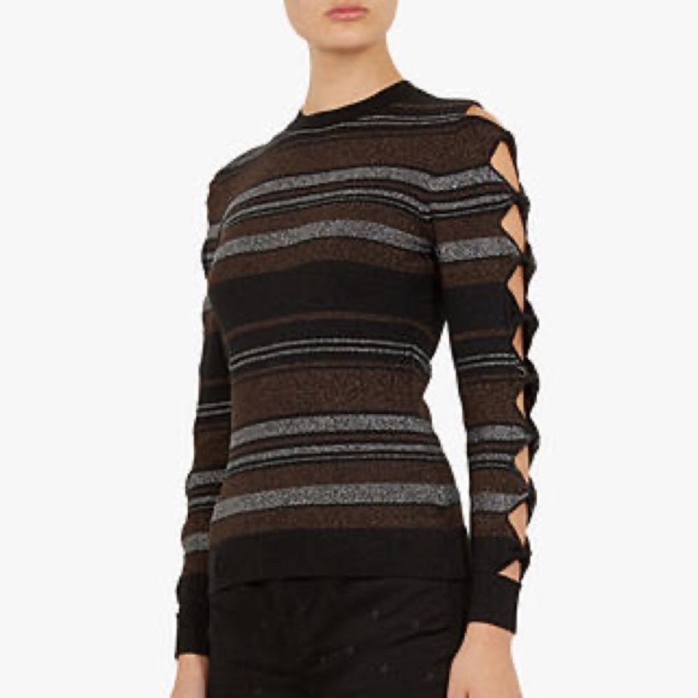 Ted Baker JELINAA Bow sleeve striped sweater NWT